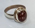 Sterling Silver Traditional Asian Vintage Style Carnelian Ring Size O 1/2 Gift