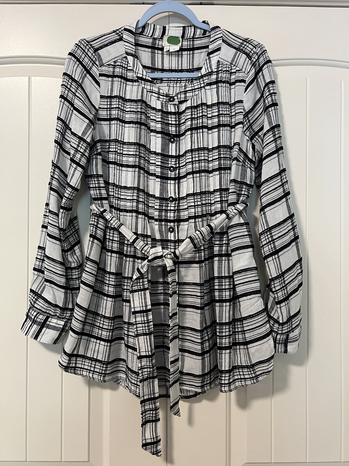 Anthropologie By Anthropologie Long Sleeve Plaid Soft Tuniс Blouse Size 4