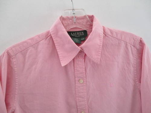 Lauren Ralph Lauren Women's Size P Petite Long Sleeve Pink Button Front Blouse - Picture 3 of 12