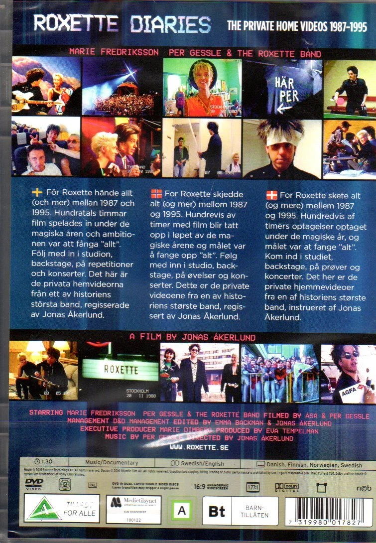 DVD Roxette Diaries The Private Home Videos 1987-1995 Per Gessle Marie  Fredrikss | eBay
