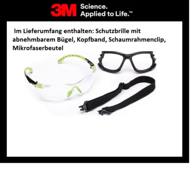 3M Schutzbrille  Solus 1000-Set EN 166,EN 170,EN 172 Bügel grün,Scheibe klar PC