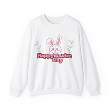 Happy Easter Unisex Easter Sweatshirt,Cute Bunny Sweatshirt
