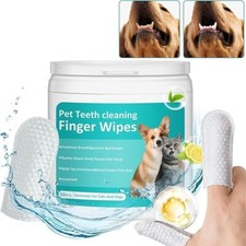 Teeth Wipes Mumoo Bear Dog Finger 50ct–Dental Care, Plaque Remover, Fresh Breath
