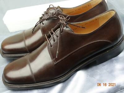 New MEN SALVATORE FERRAGAMO BROWN OXFORD LEATHER SHOES SIZE  display picture 1