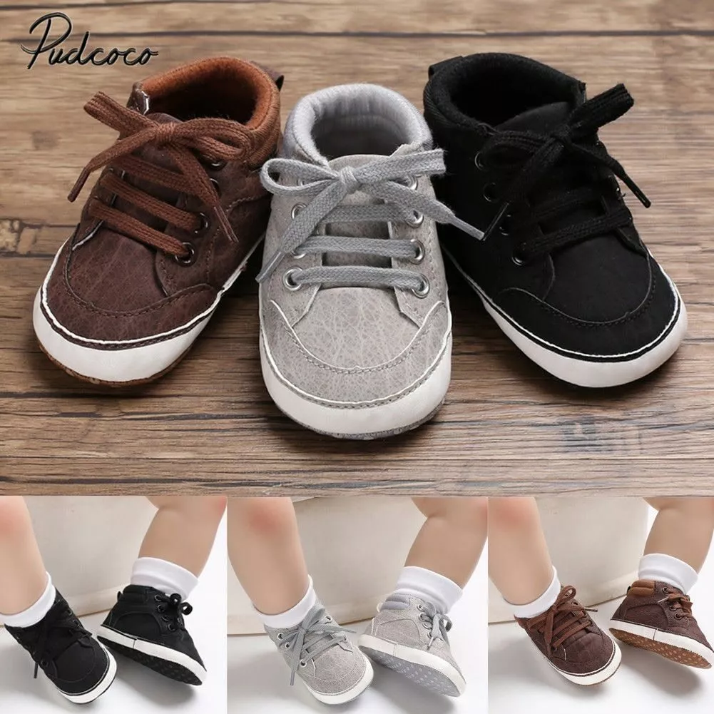 Zapatos De Bebé Recién Nacido Con Suela Suave Zapatillas De Algodón Niño | eBay