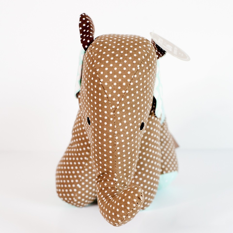 Trend Lab Elephant Plush Cotton Outer Polka Dot Heart Embroidered with ...