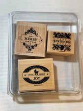 STAMPIN' UP PUNCHES THREE 3-PC STAMP SET RETIRED FRIEND CHRISTMAS BABY