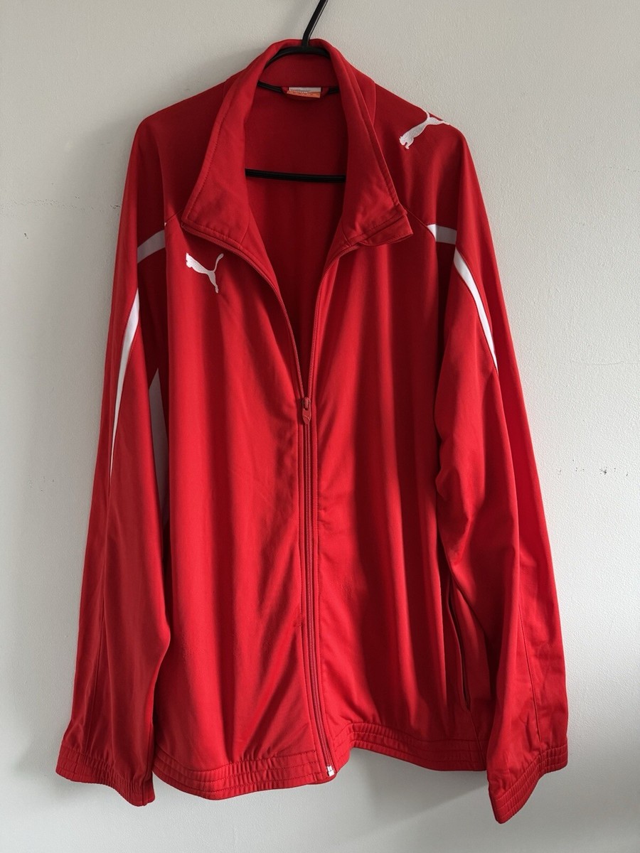 PUMA Red Retro Tracksuit Jacket Windbreaker Mens Size XXL RN 62200