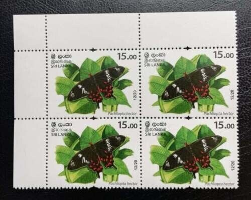 Sri Lanka Stamp Butterfly Stamp Block of Four - 2020 - Afbeelding 1 van 1