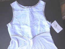 Sleeveless sequin White praise tunic silver sheer skirting ch sz 48 retail