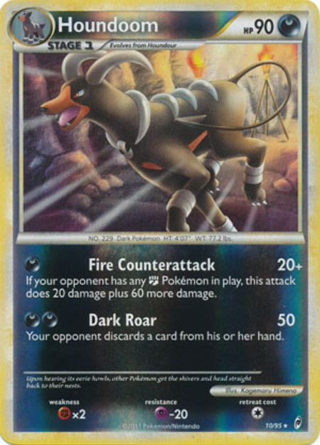 Pokemon Houndoom 10/95 Reverse Holo Rare Call of Legends LP