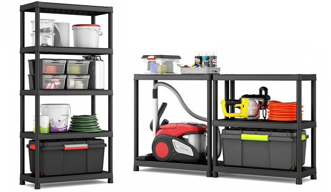 Heavy Duty Plastic Racking 5 Tier Shelving Storage Unit - 275 Kg Load Capacity