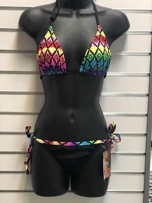 Chica Rica Aztec Tie Side Bikini Size Small
