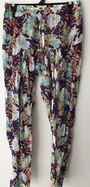 holiday megan Park Size 8 Harem pants floral elastic waistband lightweight