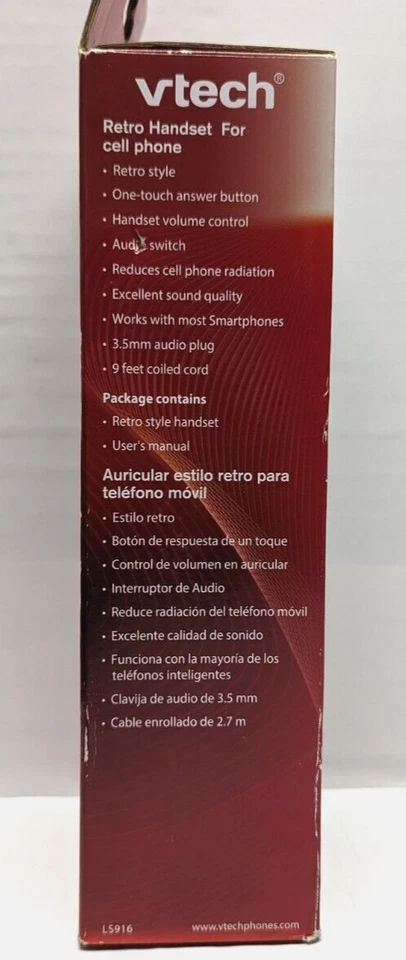 VTECH LS916 RETRO MOBILE PHONE HANDSET For Smartphone Jack AUX 3.5mm NEW - Image 3 of 4