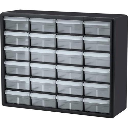 24 Schubladen Kunststoffteile Aufbewahrung Hardware und Handwerk Schrank Werkstatt Eimer schwarz