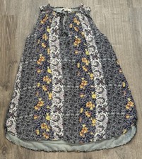 Ann Taylor LOFT Floral Sleeveless Lined Tent Dress Women’s Small Tie Neck