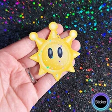 Super Mario Star Sprite Sticker, Holographic Super Mario Sunshine Sticker