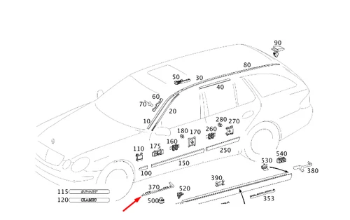 NEU MB E W211 ROCKER PANEL FORMDICHTUNG VORNE RECHTS A2116981098 ORIGINAL - Bild 5 von 12