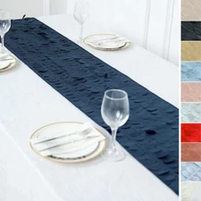 12x108 in 3D Leaves Petal Design Taffeta TABLE RUNNER Party Events Decorations