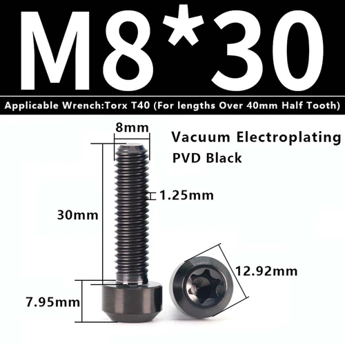 M4M5M6M8M10 Titanium Bolts Taper Cone Socket Head Motorcycle Modification Screws - Picture 158 of 205