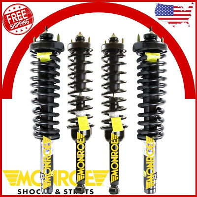 Monroe Front and Rear Complete Quick Struts Coil Springs 4PCS Set For Honda CRV