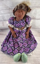 Vintage Handmade Grandma Doll Primitive Folk Rag Doll 24"