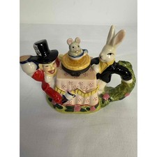 Alice In Wonderland Keepsake Trinket Box Porcelain Novelty Teapot