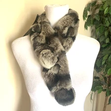 NEW Michael Kates Canada Dyed Fur Scarf Neck Warmer Wrap Collar Fluffy Soft NWT