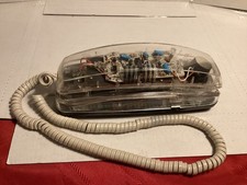 VTG 90s Lenox Sound Transparent Light Up Phone Clear Landline-PH 1400 Tested
