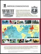 1992 WWII 1942 Into Battle World War CP393 commemorative panel 390 MNH Sc 2697