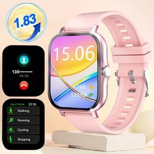 Pink Smart Watch 1.83" HD Touch Screen Text/Make/Receive Calls Fitness Tracker