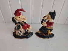 Vintage Punch And Judy Cast Iron Doorstops BU