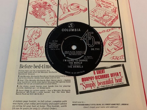 ANIMALS It's My Life / I'm Going To Change The World 1965 UK Columbia DB7741 VG+ - Picture 2 of 2