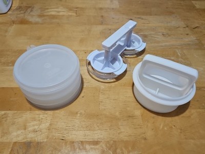 Vintage Tupperware Set of 3 Hamburger Keepers #882 W/ Lid, Press ...