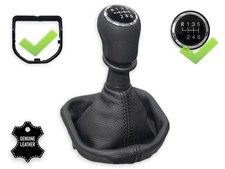 SCHALTKNAUF 6-gang FUR VW T6 2015-2018 SCHALTMANSCHETTE ECHTELEDER + RAHMEN