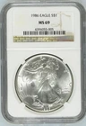 1986 American Silver Eagle Coin - NGC MS69