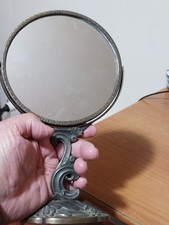 ANTICO SPECCHIO DA VIAGGIO  IN OTTONE PRIMI 900