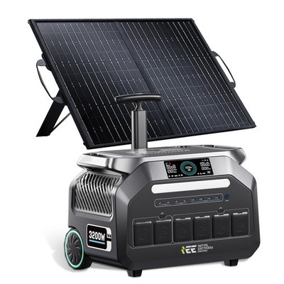 IEE P3200 LiFePO4 Portable Power Station 2048Wh Solar Generator 100W SolarPanel