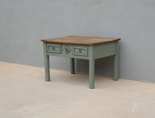 Tavolino basso da salotto due cassetti laccato Shabby Chic/rovere, H 55,5 cm!