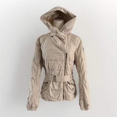 ADD Down Quilted Puffer Jacket Women M Beige Pillow Belted Outdoor Preppy City