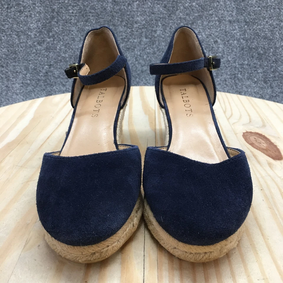 Sandalia Talbots para mujer 5M azul Lyndsay correa alpargata cuña bomba gamuza Foto 4 de 4