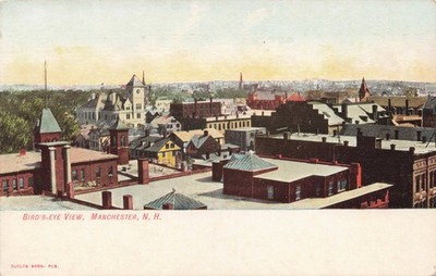 Manchester NH Bird's Eye View 1904 Postcard AY638