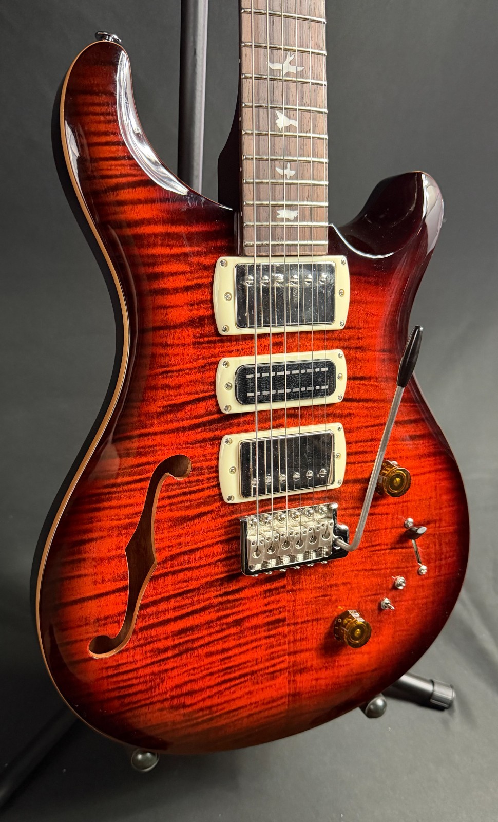 PRS SE Special Semi-Hollow Electric Guitar Orange Tiger Smokeburst w/ Gig Bag