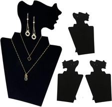4Pcs/Set Velvet Black Foldable Necklace Display, Earring Necklace Jewelry Set Ea