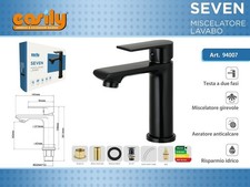 Waschtischarmatur Seven schwarz matt drehbar Belüfter Entkalker Bad dfh
