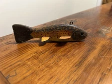 Vintage Mikko Spearing Fish Decoy – Hand-Painted Folk Art Fish – Weighted Belly