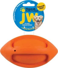 JW iSqueak Funble Football Assorted Colors Exciting Durable Medium Dog Toy
