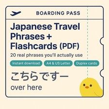 Japanese Travel Phrase Guide  Flashcards