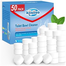 Toilet Bowl Cleaner Tablets 50 PACK, Automatic Bleach Toilet Tank Cleaners, B...